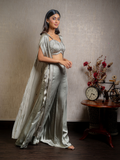 Olive Beads Fish Cut Pant Cape Set