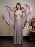 Off Shoulder Indo Western Lehenga Set