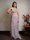 Off Shoulder Indo Western Lehenga Set