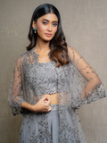 Grey Sequins and Beads Indo Western