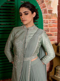 Silver Cutdana Jacket Blouse Stitched Saree