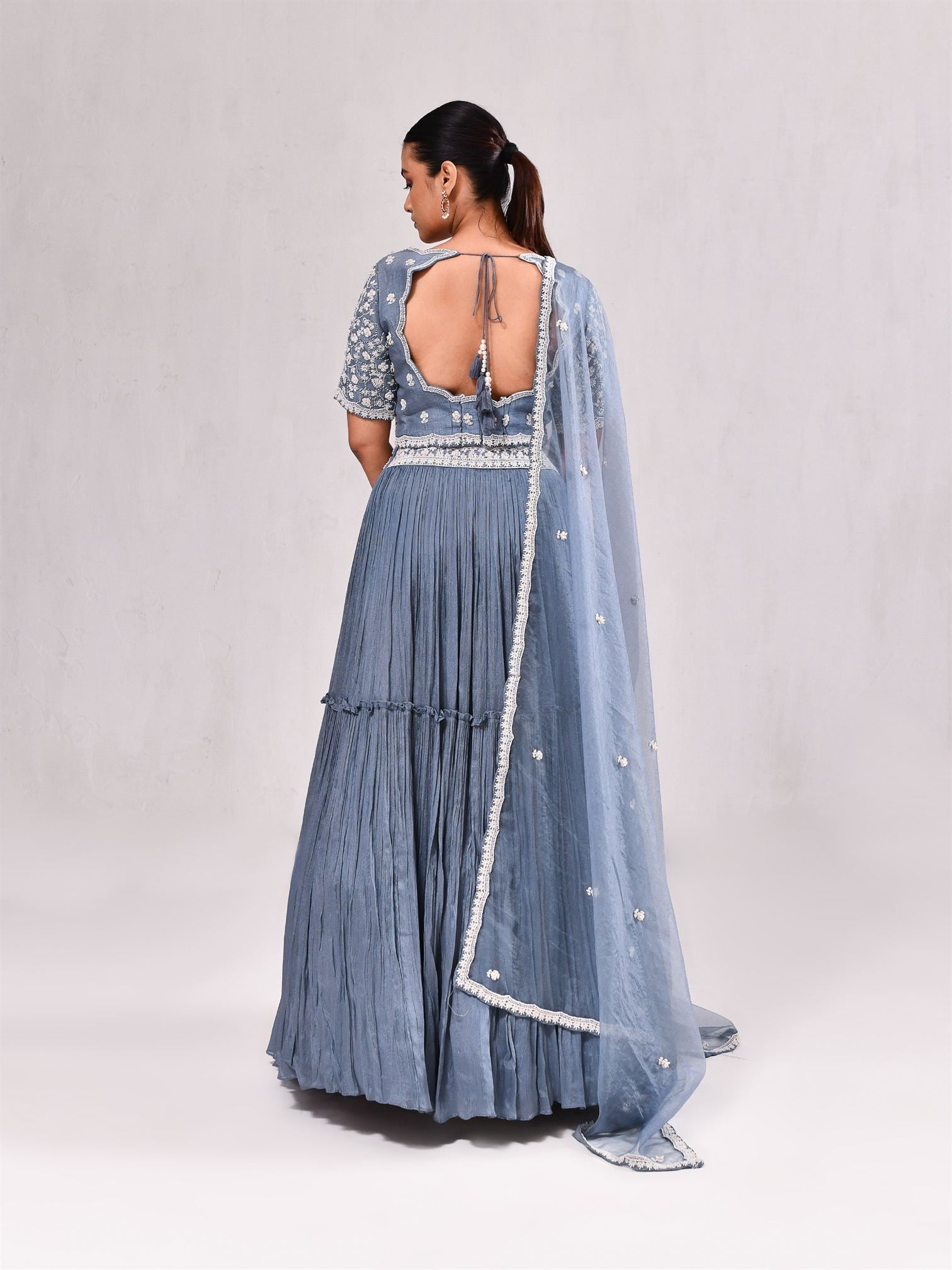 Zardosi Pearl Work Layered Ghagra