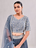 Zardosi Pearl Work Layered Ghagra