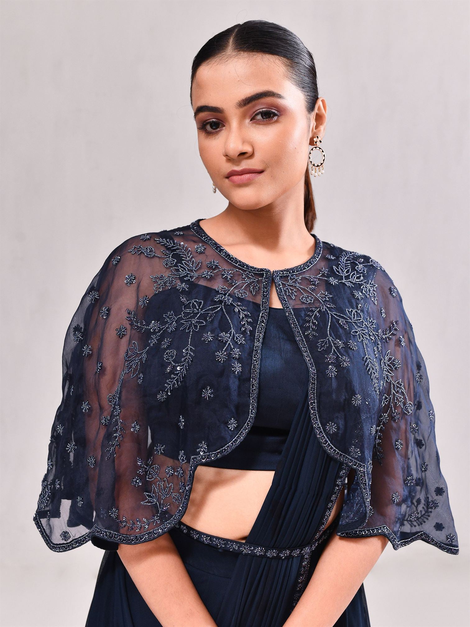 Cutdana Cape Stitched Saree
