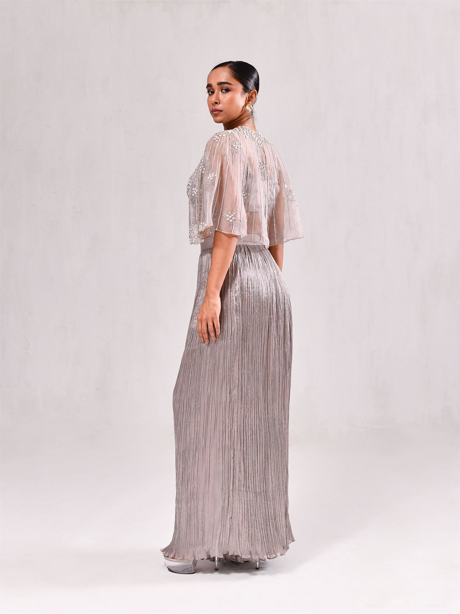 Sequins Pearl Cape Crush Pant Indo