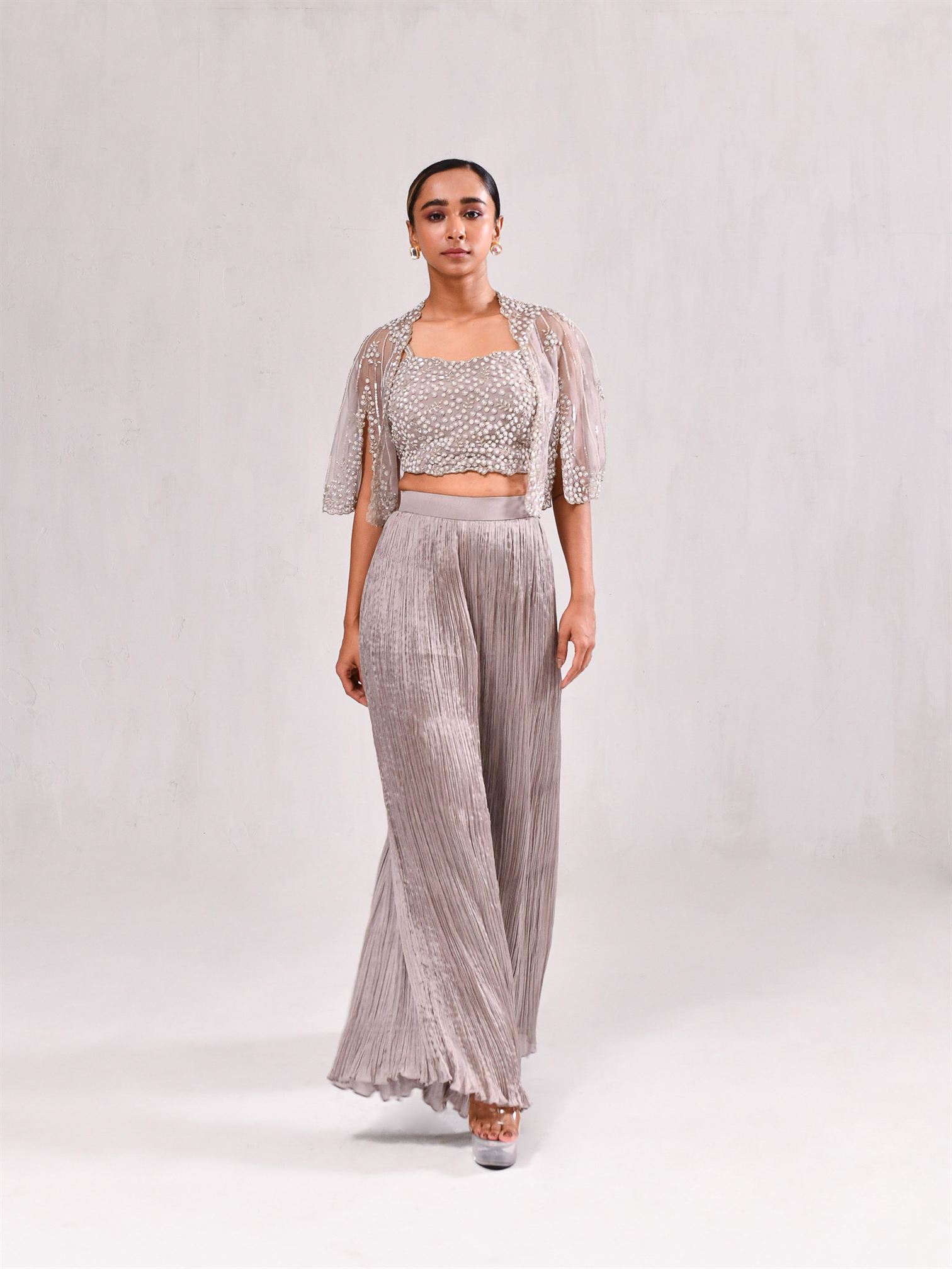 Sequins Pearl Cape Crush Pant Indo