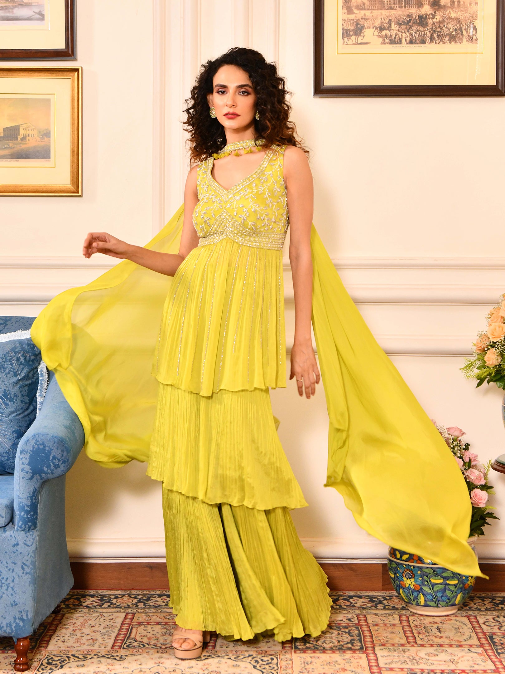 Cutdana Pearl Crushed Peplum