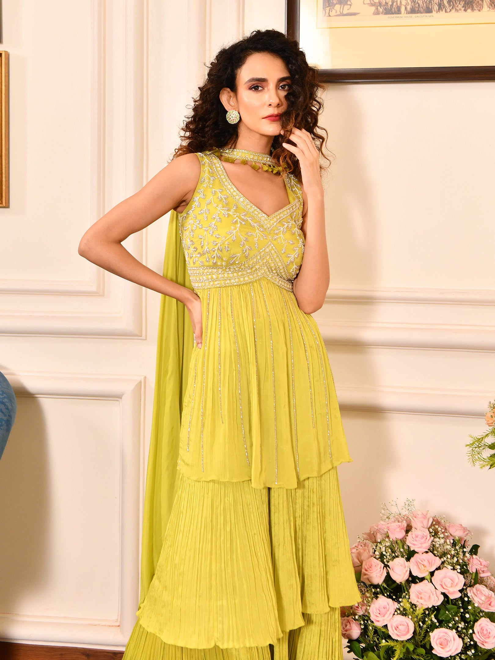 Cutdana Pearl Crushed Peplum