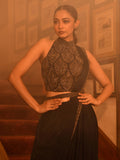 Sheer Halter Stitched Saree