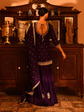 Silver Zardosi Crushed Garara Suit Set