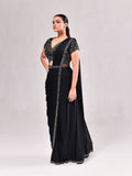 Mirror Plunge Neck Stitched Saree