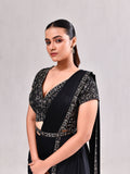 Mirror Plunge Neck Stitched Saree