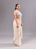 Cutdana Pearl Scallop Sheer Stitched Saree