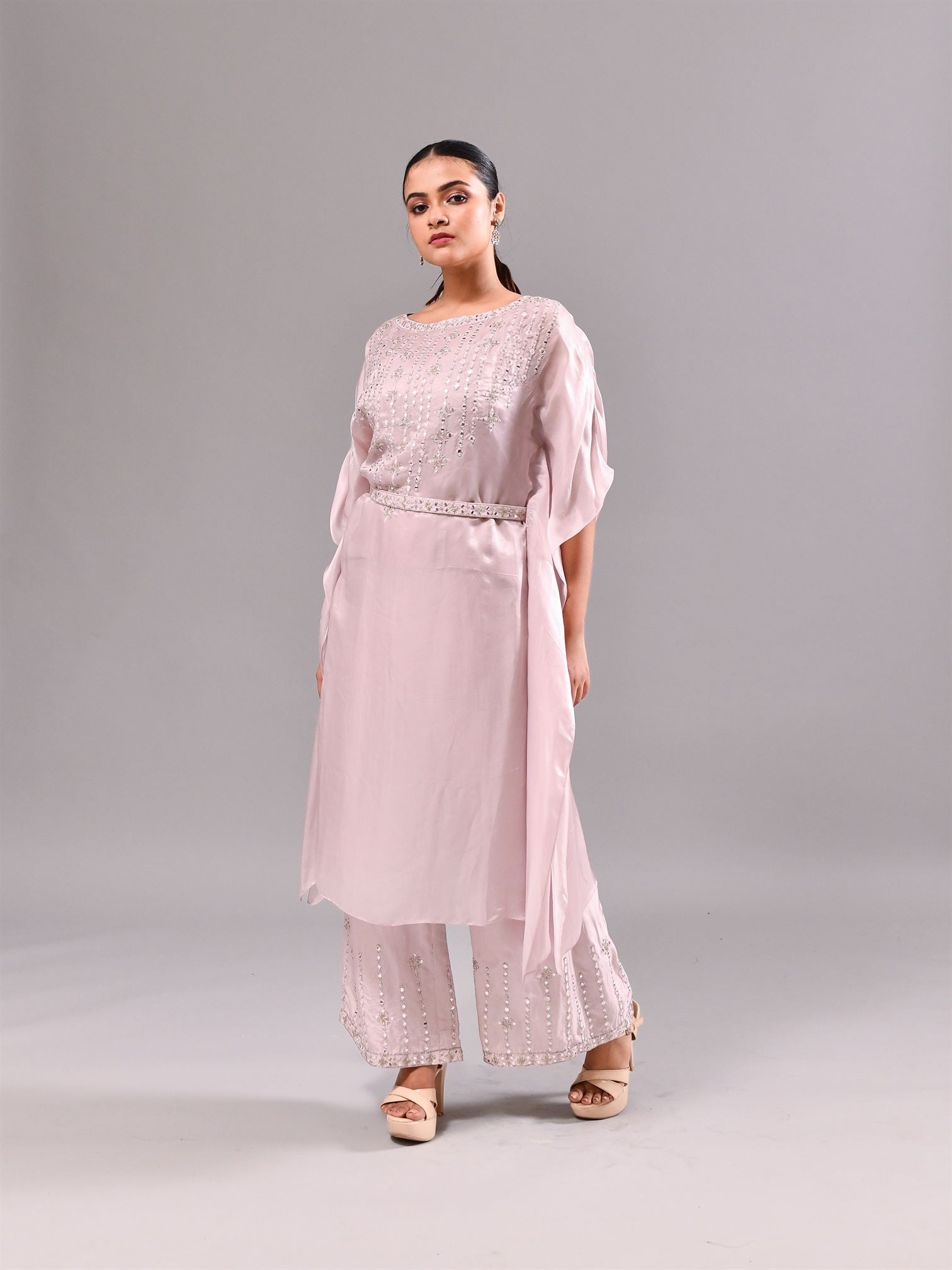 Mirror Cutdana Kaftan Suit Set