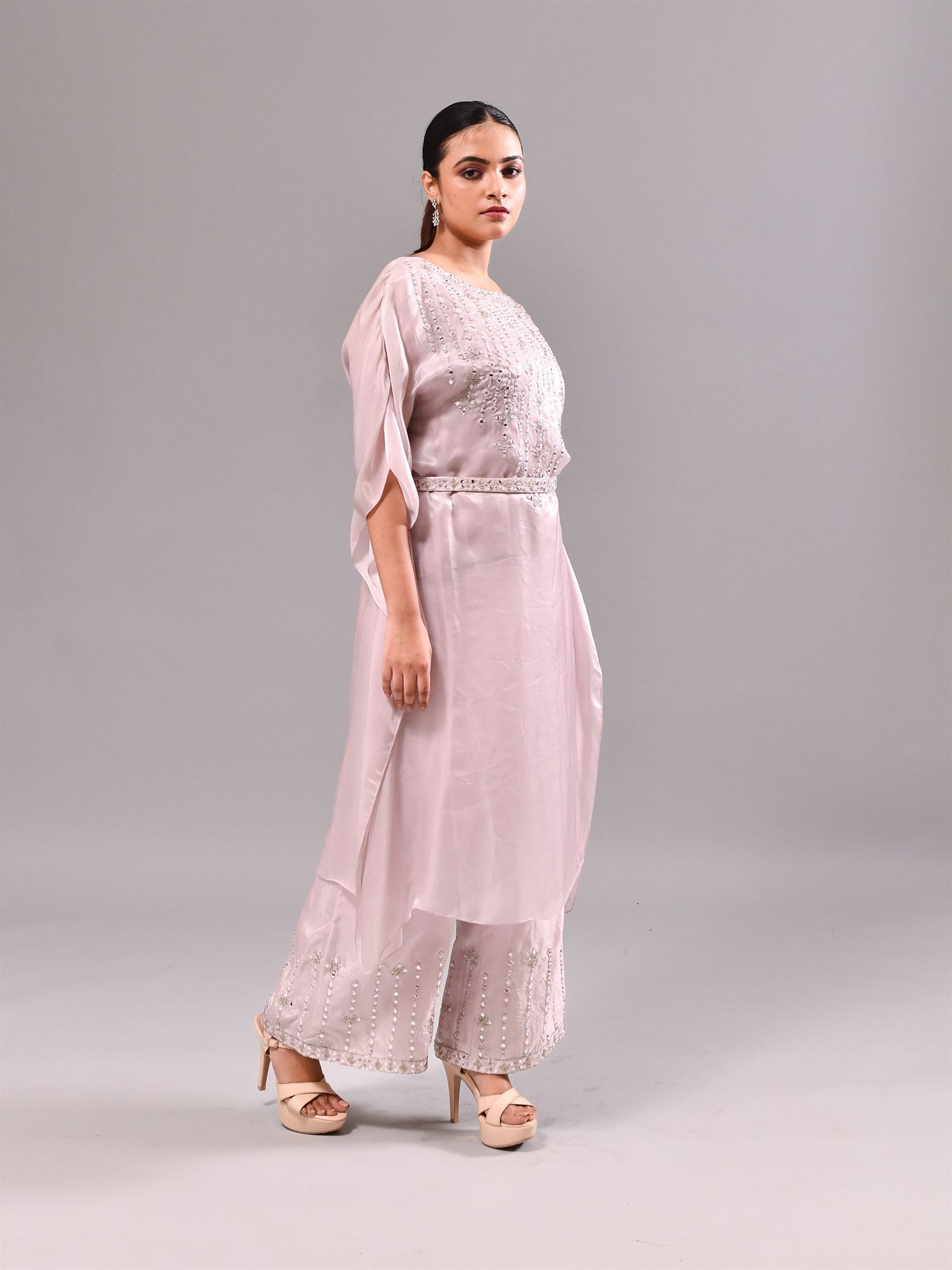 Mirror Cutdana Kaftan Suit Set