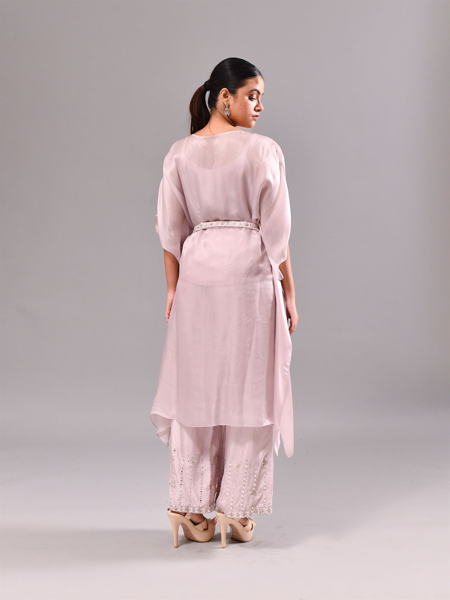 Mirror Cutdana Kaftan Suit Set