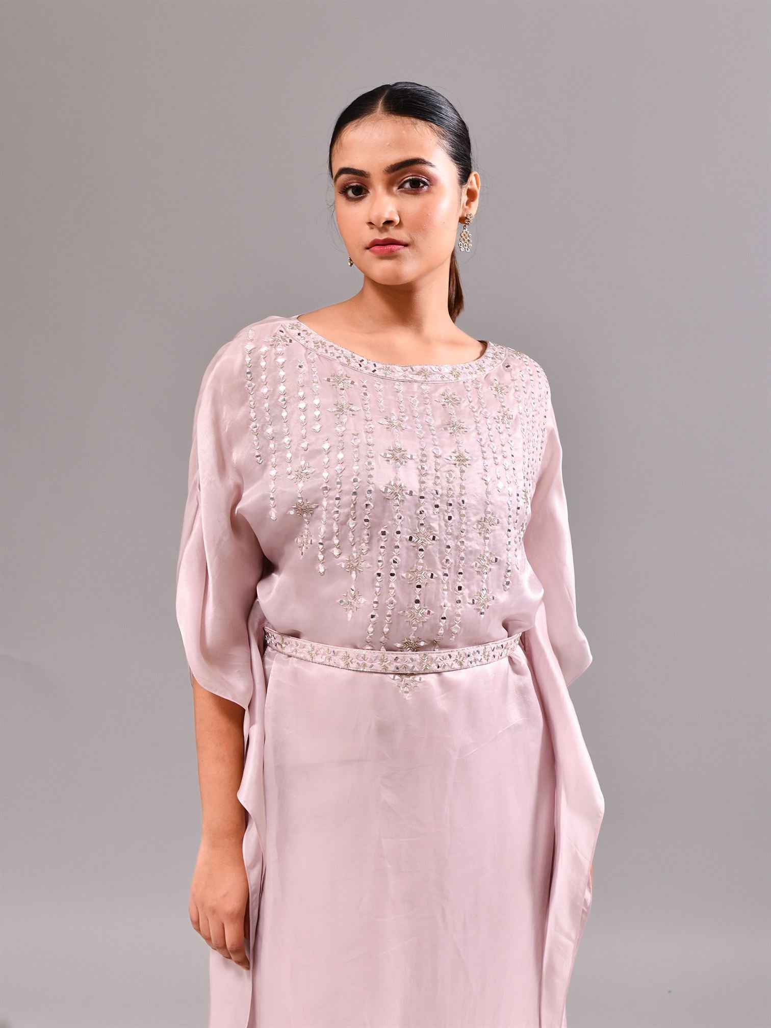 Mirror Cutdana Kaftan Suit Set