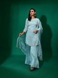 Silver Beads Sequins Garara Suit Set