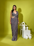Mirror Ruffled Ready Stitched Saree